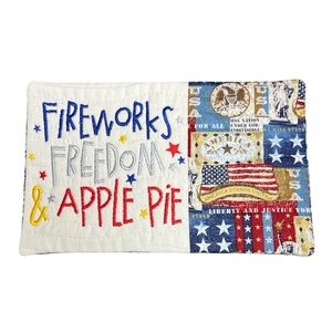 Hand Crafted Mug Rug Coaster Embroidered Cotton Fabric Padded Absorbs Liquid